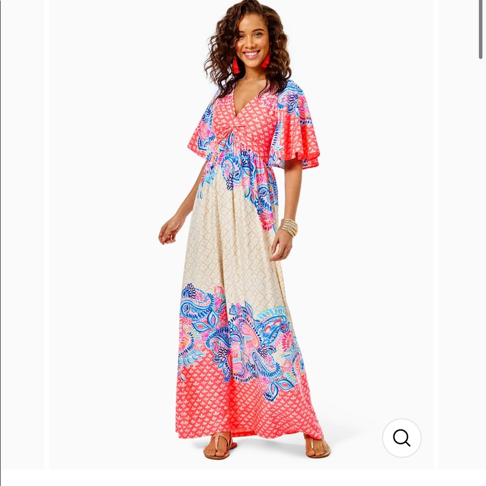 Lilly Pulitzer Minka Maxi Dress in Coral Spritz
